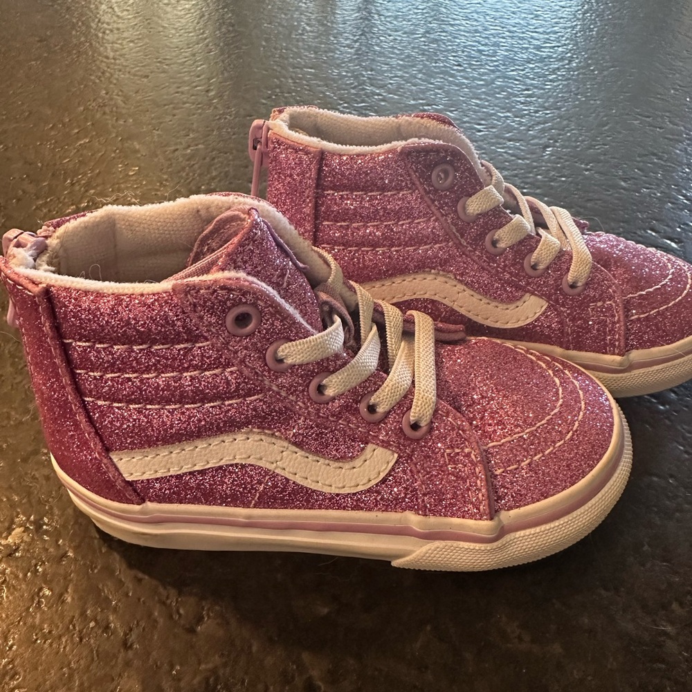Toddler girl sparkly pink vans.